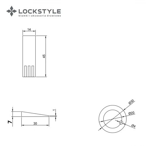 Дверной ограничитель магнитный, скрытый LOCKSTYLE, модель STOPPINO Mod. 2 MATT CHROM (мат. хром),7 мм