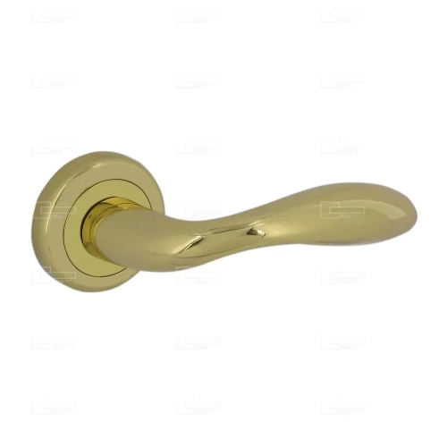 Дверная ручка Sicma maniglie 50 OL.18 RF SINCRO — на круглой розетке, латунь глянцевая