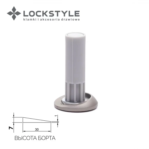 Дверной магнитный ограничитель скрытый LOCKSTYLE, модель STOPPINO Mod. 2 MATT NICKEL (мат никель),7 мм