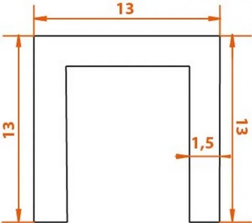 TRACK-B 13x13x13 1M, нижняя направляющая
