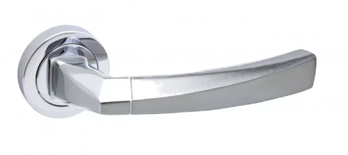 Дверная ручка Sicma maniglie Diamond CC 18/50 — на круглой розетке, хром глянцевый - хром матовый