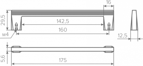 Ручка AQ Aldera С=160 черный матовый