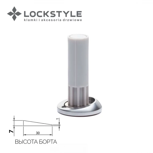 Дверной ограничитель магнитный, скрытый LOCKSTYLE, модель STOPPINO Mod. 2 MATT CHROM (мат. хром),7 мм